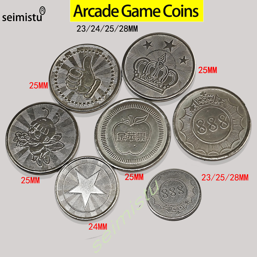 Arcade Vending Machine - 100 peças de aço inoxidável 23/24/25mm